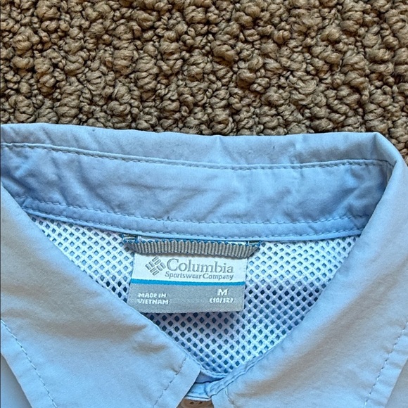 Columbia Boys PFG Bahama Long Sleeve Shirt sky blue size medium (10/12) NWOT - Picture 4 of 5